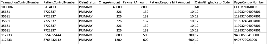 Payment Columns